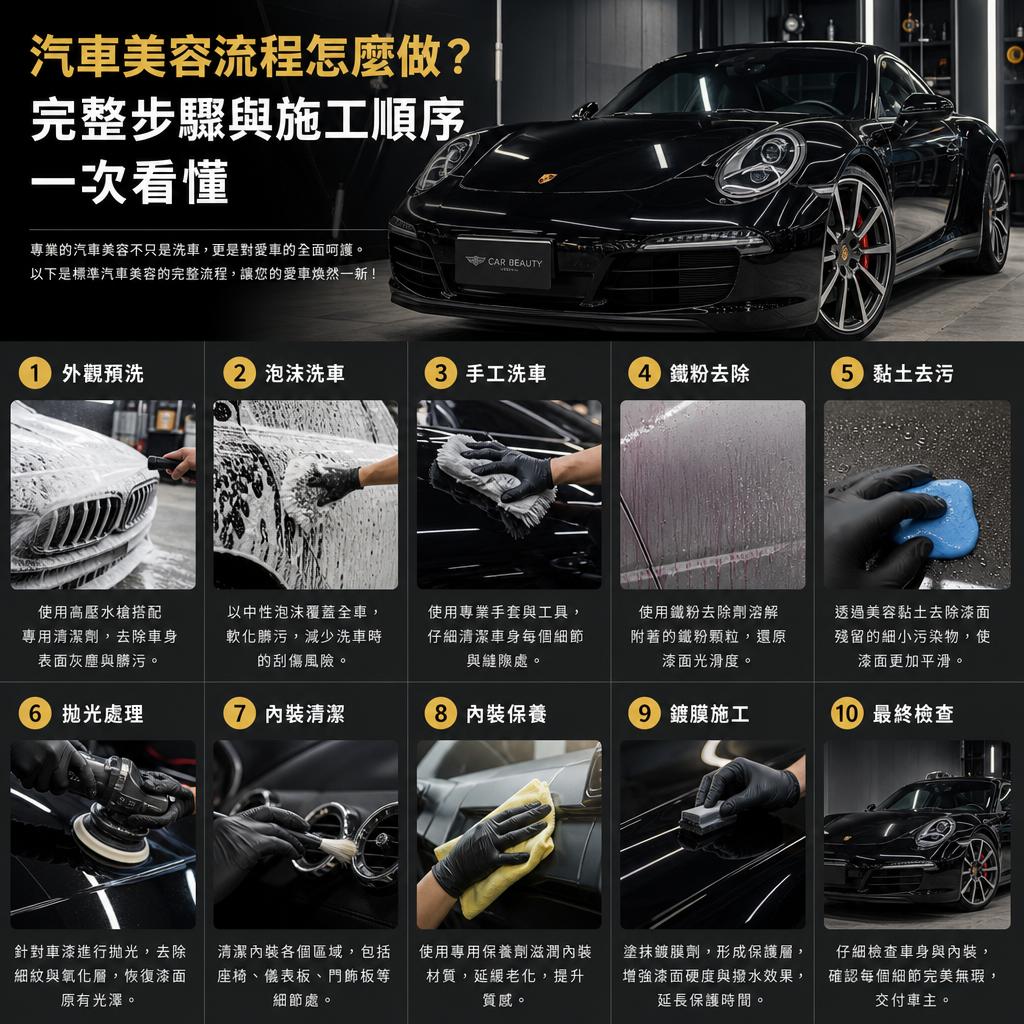 汽車美容流程怎麼做?完整步驟與施工順序一次看懂
