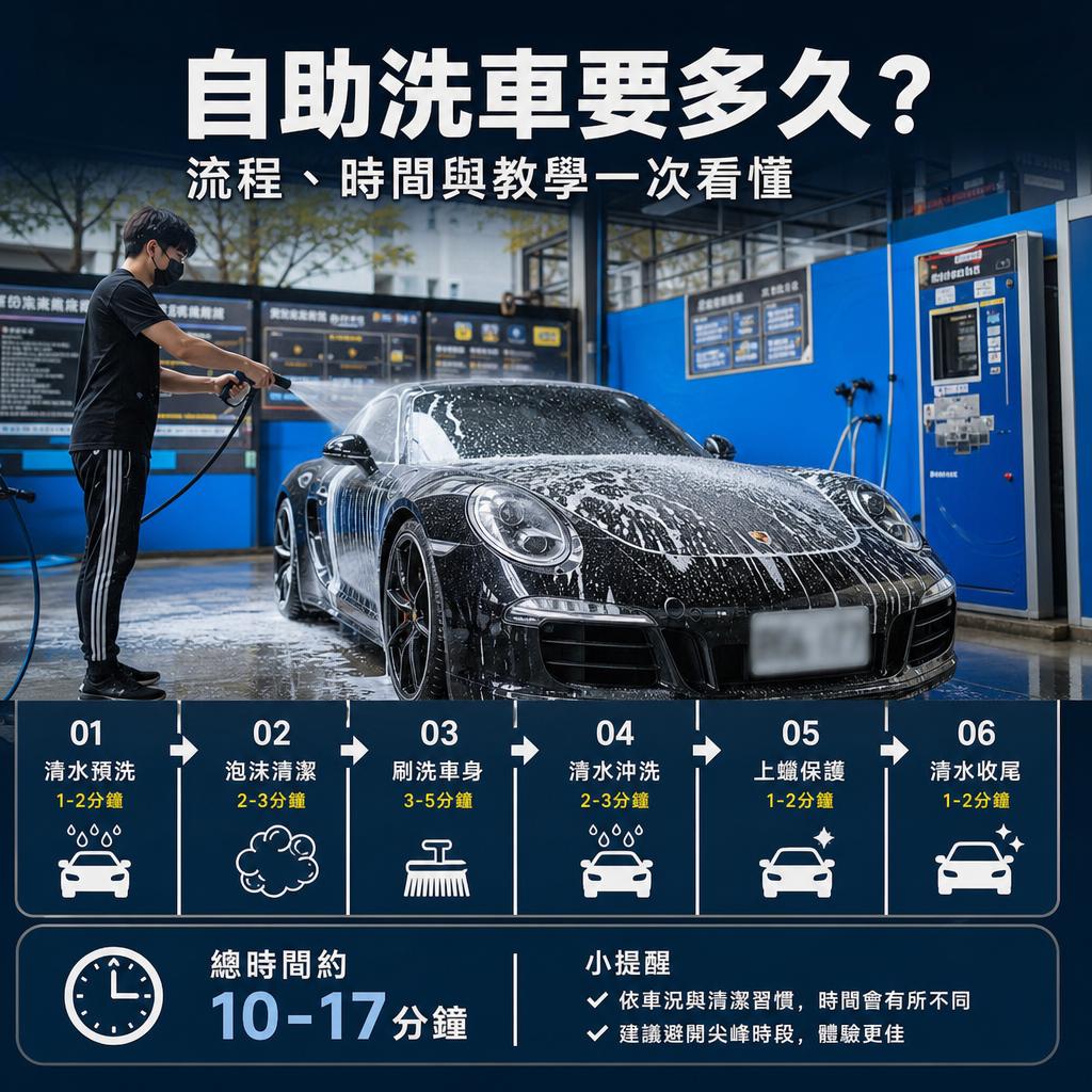 自助洗車要多久?流程、時間與教學一次看懂