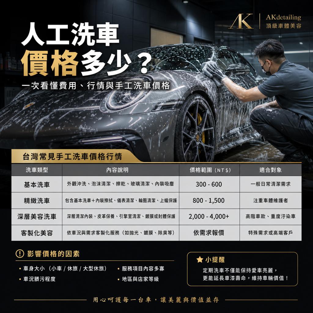 人工洗車價格多少?一次看懂費用、行情與手工洗車價格